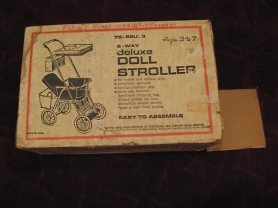 Cochecito de muñeca Playskool original 1969 de lujo de 6 vías 79-82033, caja vacía Foto 1 de 4