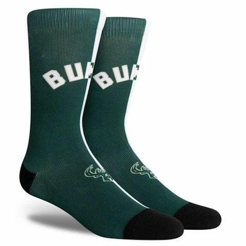 Milwaukee Bucks NBA PKWY Split Jersey Crew Socks Large Fits 6-12 Green White Cover