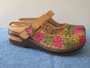 L'Artiste by Spring Step Anana Leather Slip-On Clogs Beige Multi 36M US 5.5-6 - Picture 1 of 7