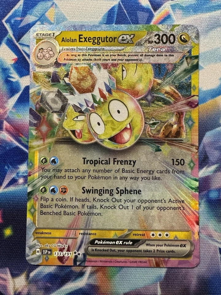 Pokémon TCG Alolan Exeggutor ex 133/191 Sv08: Surging Sparks Holo Double Rare - Image 1 of 1