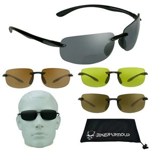 Lector de gafas de sol bifocales amarillo conducción nocturna luz azul bloqueo de humo hombres mujeres - Imagen 1 de 22
