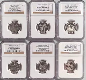 2009-S Clad Proof DC & US Territories 6 Coin Set NGC PF-70 Ultra Cameo - Picture 1 of 2