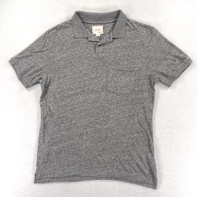 Camisa polo masculina Band of Outsiders This is Not a pequena XS cinza bolso no peito Japão - Imagem 1 de 4