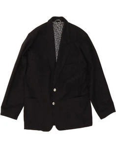 POP 84 Mens 2 Button Blazer Jacket UK 36 Small Black Polyamide DF54 - Picture 1 of 3