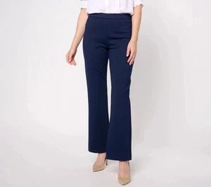 Susan Graver Modern Essentials Reg Smart Ponte Boot-Cut Pants-Navy-4X-A615695 - Picture 1 of 1