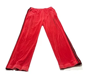 Vintage Y2K Adidas Men’s Red Velvet 3 Stripe Track Pants 3XT 3XL TALL - Picture 1 of 11