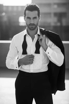 Barabas Men's Weave Pearls Button Down Long Sleeve Shirt 4TXR12 - Image 1 of 4