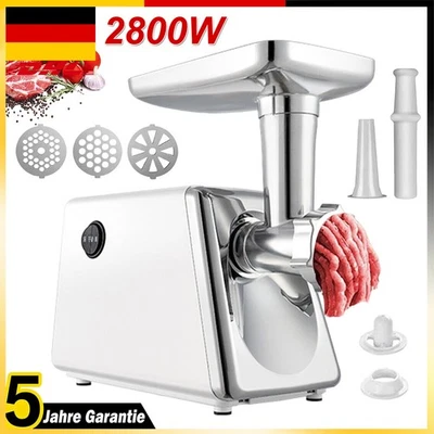 2800W Elektrischer Fleischwolf Wurstfüller Zerkleiner Abnehmbare Wurstmaschine - Bild 1 von 4