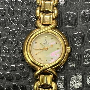FENDI Vintage Ladies Wristwatch Gold Mother of Pearl Swiss Quartz *FOR PARTS* - Picture 1 of 7