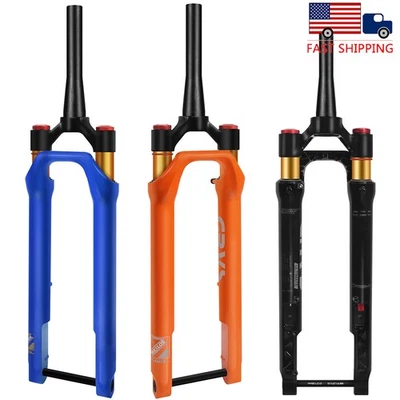 700C Road Gravel Bike Air Suspension Fork Thru Axle 45mm Offset 1-1/8" Tapered - Image 1 of 4