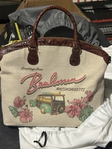 Neu mit Etikett 325 $ Brahmin Large Duxbury Satchel Pecan Pipa braun natürlich Handtasche #1 - Bild 1 von 5