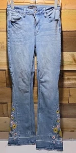 Ashley Mason Jeans Gr. 5-27 ausgestelltes Bein bestickt Blumen Floral Boho schön  - Bild 1 von 11