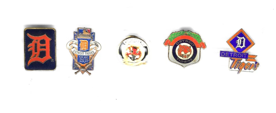 Detroit Tigers MLB Baseball 5 Pin Set - Image 1 of 1