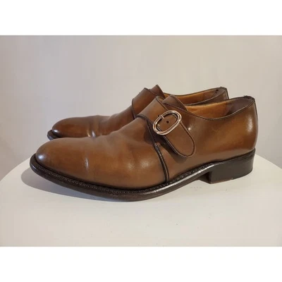 Moreschi Monk 系带扣棕色皮革牛津乐福鞋正装鞋男式 8 码 — 第 1/4 张图片