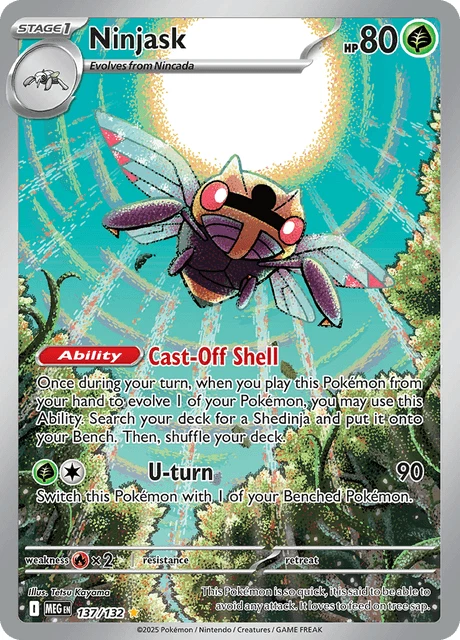 Pokémon TCG Ninjask 137/132 Illustration Rare Mega Evolution Base Set NM/M - Image 1 of 1