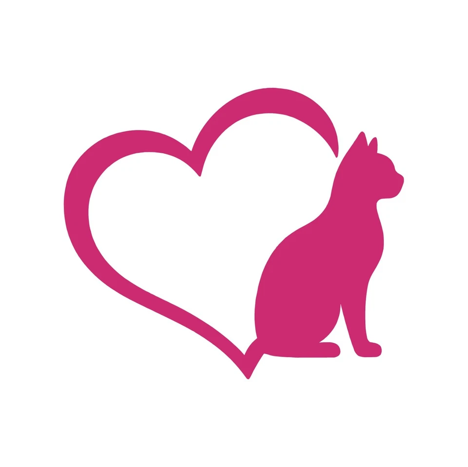 Calcomanías de vinilo cola de gato amor corazón ventana coche portátil mascota amor pegatina Foto 1 de 1