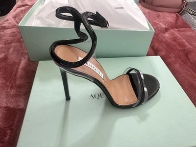 Tacones recortados de gamuza negros Aquazzura Fenix 105, talla 36 (6 EE. UU.) Foto 1 de 4