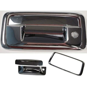 3pc. Luxury FX Chrome Tailgate Handle Cover w/o Camera for 14-18 Chevy Silverado - Picture 1 of 5