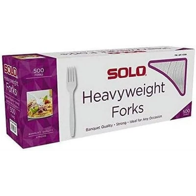 Solo Heavyweight Plastic Fork, White, 500-count - Image 1 of 4