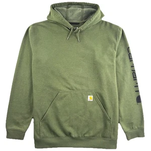 Carhartt Men's XXL K288 Midweight Sleeve Logo Hooded Sweatshirt Green NWOT Work - Picture 1 of 12