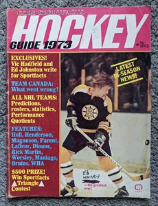 VTG 1973 HOCKEY GUIDE MAGAZINE NHL HOF EXC BOBBY ORR HULL CLARKE + MORE - Picture 1 of 3