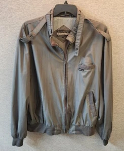 Vintage Members Only Jacke Herren Größe Large dunkelgrau Reißverschluss Windbreaker Bomber 90er - Bild 1 von 9