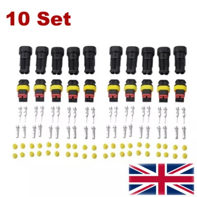 10 Set 2Pin Way Superseal Waterproof Electrical Terminal Wire Connector Plug Car - Image 1 of 4