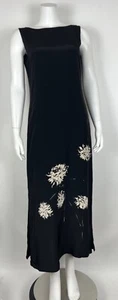 Real Clothes Saks Fifth Avenue 100% Silk MIDI Dress Floral S Black White - Picture 1 of 5
