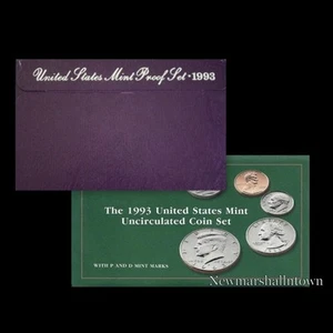 1993 P+D+S Mint Proof Set ~ Kennedy Washington Roosevelt Jefferson Lincoln  - Picture 1 of 3