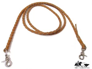Braided Leather Roping Reins 4 Plait Medium Oil Mexico Made New Free Ship - Picture 1 of 5