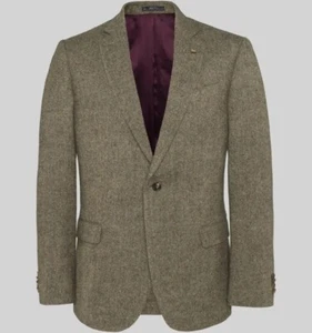 Magee Donegal Ireland Tweed Blond Herringbone Vintage Sport Coat Brown 42 L - Picture 1 of 10