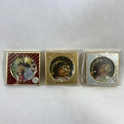 Vintage Mini Photo Frame Set Retro 80s Art Deco Gold Tone Set of 3 NOS - Image 1 of 4