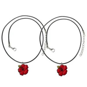 Puerto Rico Blume Anhänger Halskette Armband Hals Handgelenk oder Knöchel - 2er Set - Bild 1 von 6