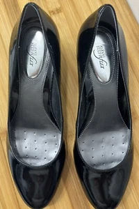 Zapatos de mujer Alfani talla 6,5 M charol negro Denny Step n Flex tacones de salón - Imagen 1 de 7