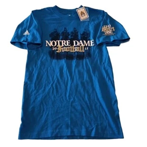 Notre Dame Football T-Shirt 2011 Fighting Irish adidas NCAA Men's S Small Blue - Picture 1 of 9