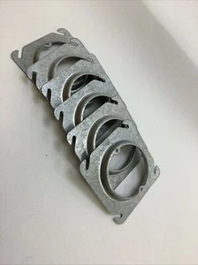 "Paquete de 6 cubiertas cuadradas de acero 8767 Raco de 4"" elevadas para lámparas" - Imagen 1 de 3