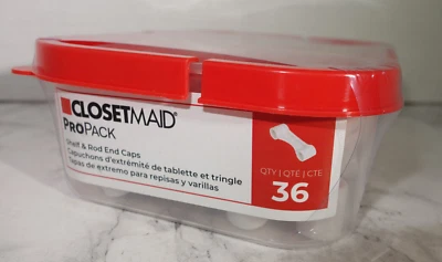 36 Pack ClosetMaid Shelf Rod Wire Shelving End Clip Caps Cover Closet White - Image 1 of 4