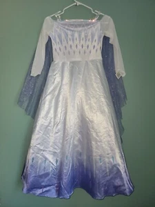 NEW DISNEY FROZEN PRINCESS ELSA WHITE PURPLE HALLOWEEN COSTUME DRESS UP  M 7 8 - Picture 1 of 14