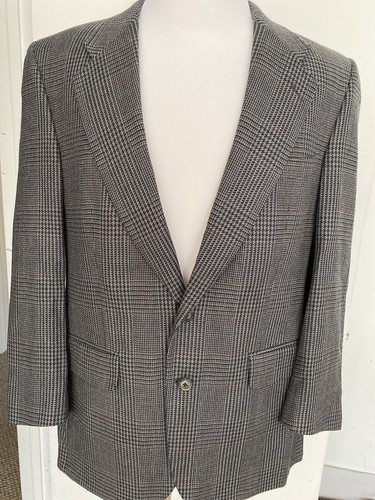Cappotto sportivo Burberrys (Nordstrom) grigio blu Glen a quadri 2 bottoni lana 42R