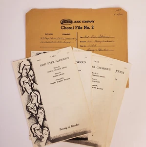 3 Vintage 1955 Choral Choir Sheet Music God Ever Glorious TTBB Religious Piano - Picture 1 of 4