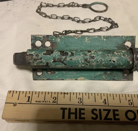 Vintage door  slide lock  barn Victorian shabby  French green latch Cover