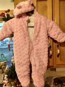 Wonder Nation Pink Soft Shell Baby Girl 6/9 Winter Lined Bodysuit Coat NEW/TAG - Picture 1 of 6
