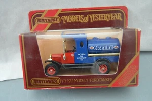 VINTAGE MATCHBOX "MODELS OF YESTERYEAR" Y3 1912 MODEL "T" FORD TANKER MOBILOIL - Picture 1 of 2
