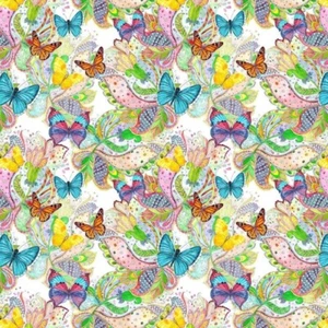 100% Cotton Digital Fabric Butterfly Beauty 140cm Wide - Picture 1 of 1