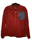 Greg Norman For Tasso Ella Mens Fleece Jacket Medium Red Rust Zip Front