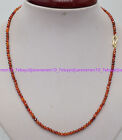 Natural 3mm Multicolor Zircon Gems Round Beads Necklace 18 in 