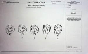 Disney's Kim Possible 2002 Estudio de Producción Copia Personaje Modelo Guía Página - Imagen 1 de 2