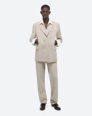 $795 HELMUT LANG Virgin Wool Car Blazer Unixex Mens L / Womens XL Sand Beige - Image 1 of 4