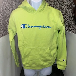 Boys Champion Green Hoodie Large Sweatshirt Crew Neck Full Front Pocket Pullover - Picture 1 of 2