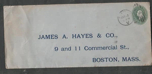 1904 2 ct Washington postal cover blue NY station V to James A Hayes & Co Boston - Picture 1 of 2